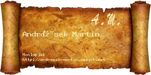 Andrásek Martin névjegykártya