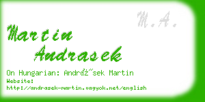 martin andrasek business card